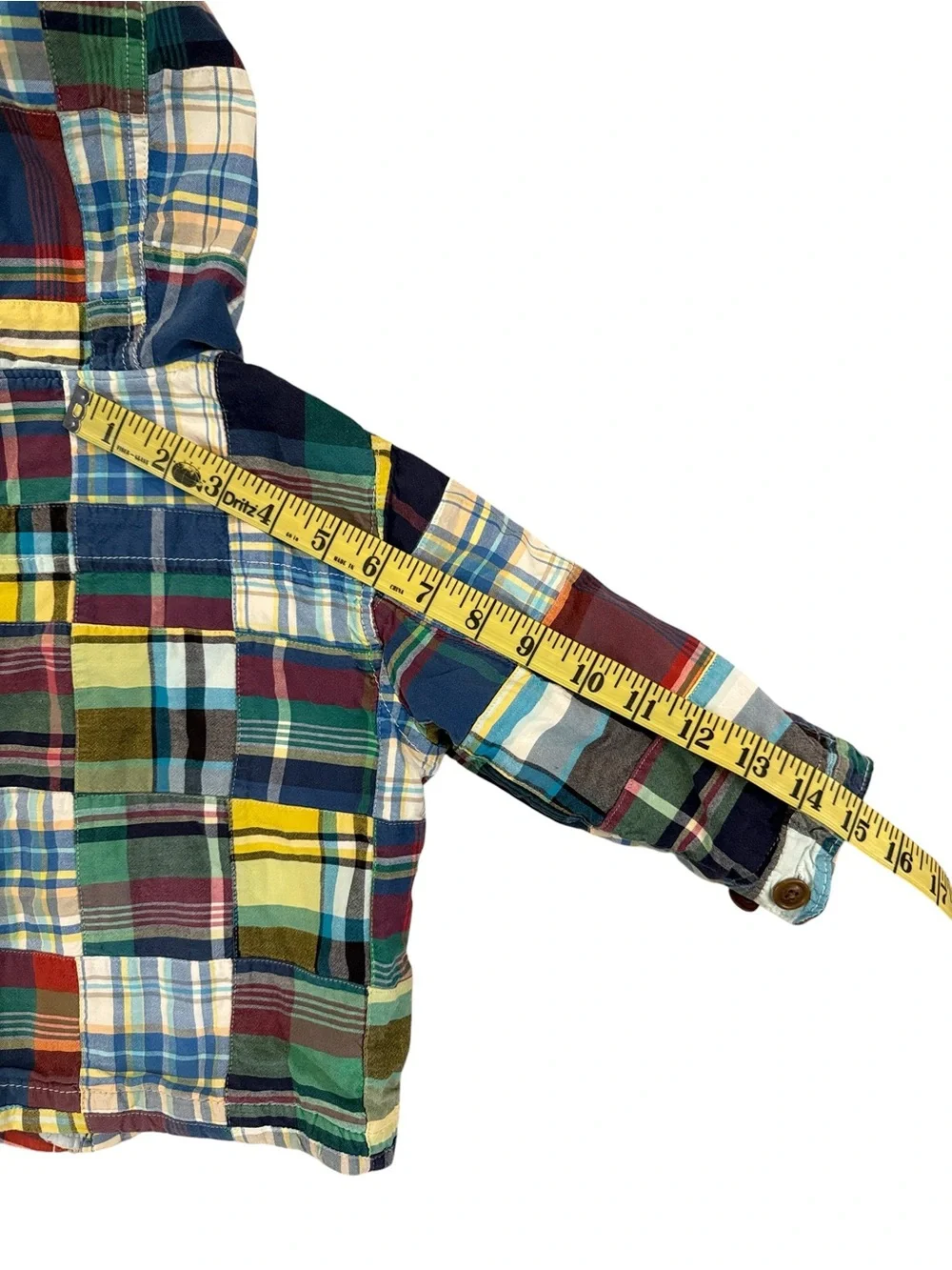 Vintage 2006 Baby Gap Madras Patchwork Hooded Jacket 18-24M Cotton Lined